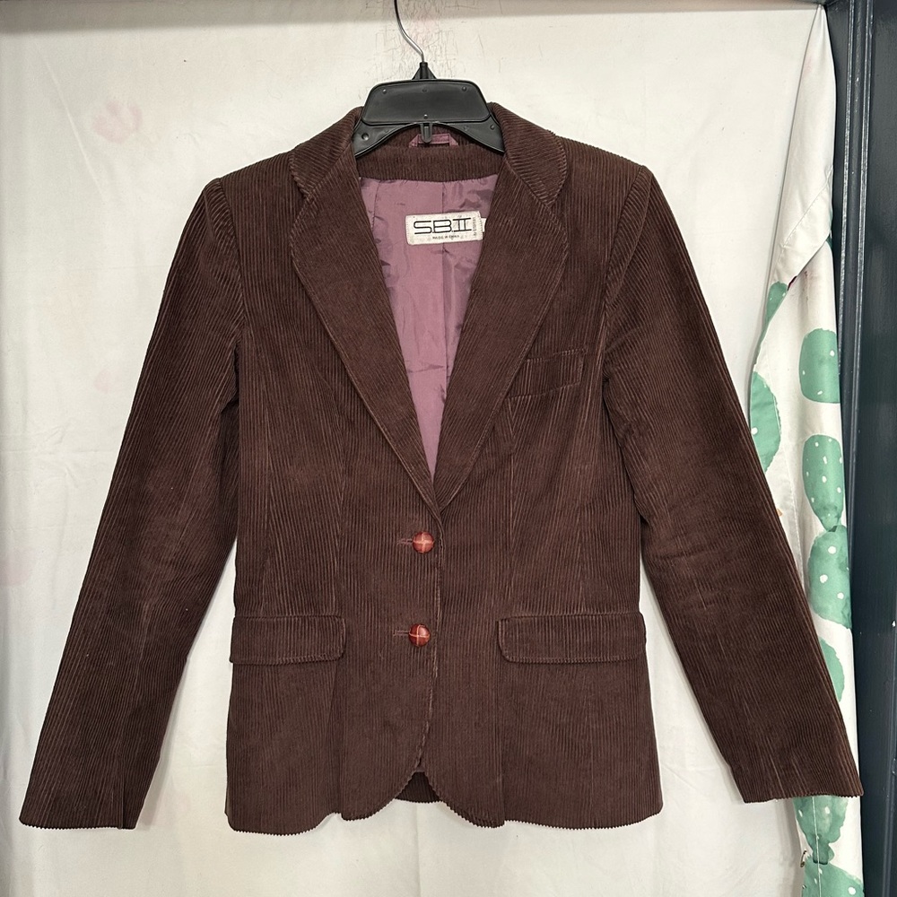 s.b II by bitterman corduroy brown blazer jacket size 7/8.